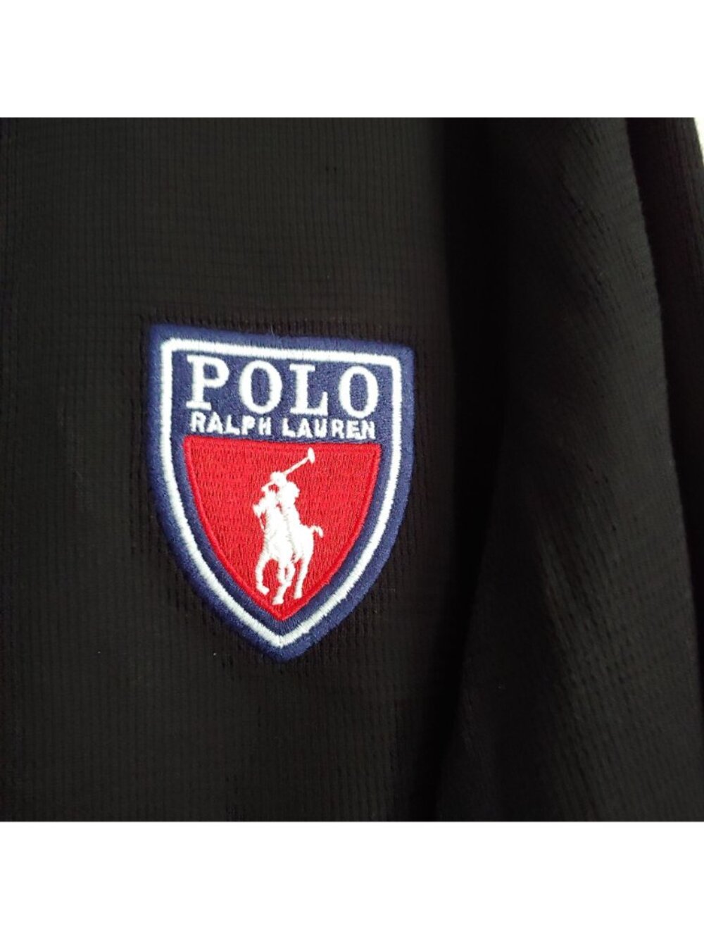 Polo Ralph Lauren Large Pony Logo Ribbed Shirt Black Preppy Collegiate XL - Picture 5 of 8